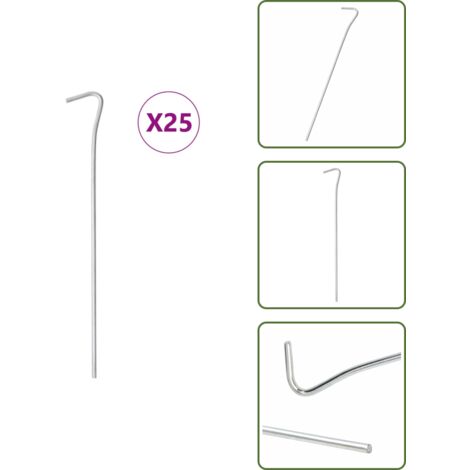 Gazebo - vidaXL Picchetti per Tenda 25 pz 23 cm Ø4 mm in Acciaio Zincato - Attrezzature esterne