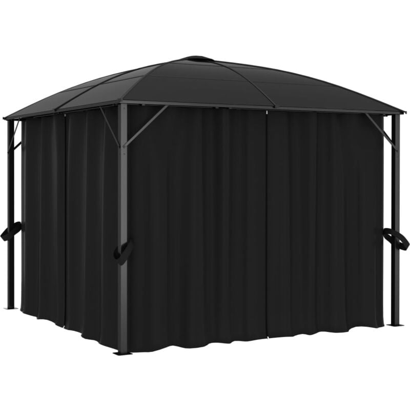 Gazebo with Curtains 300x300x265 cm Anthracite Vidaxl