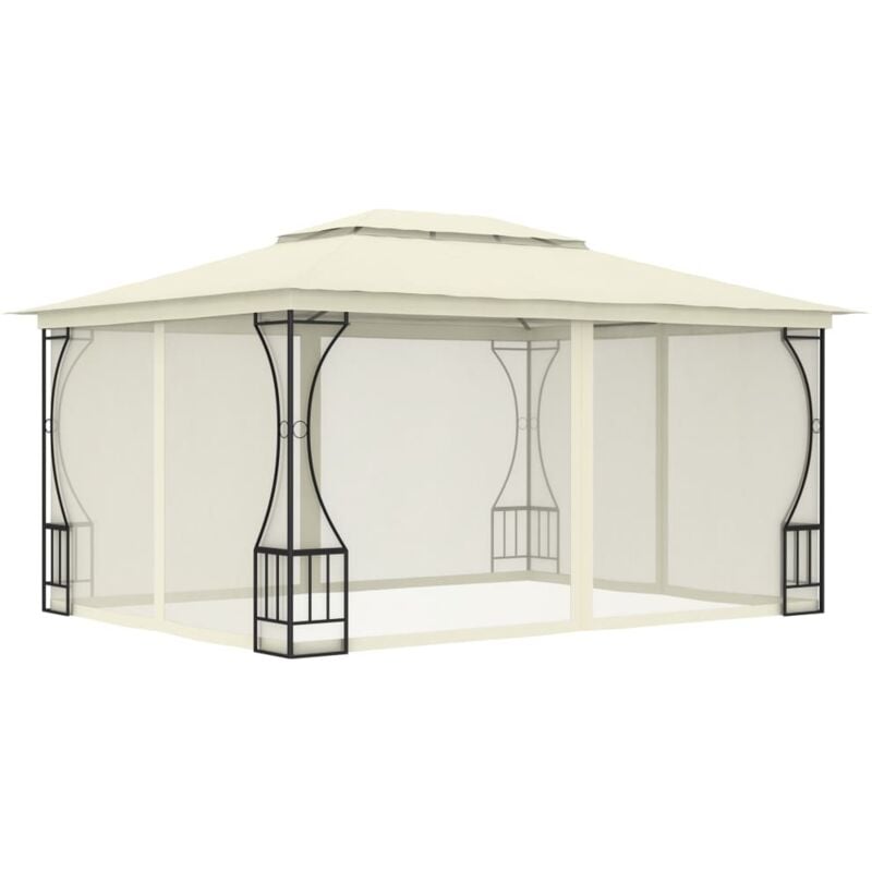 Gazebo with Nets 300x400x265 cm Cream Vidaxl