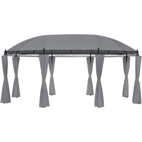 Gazebo with Curtains 520x349x255 cm Anthracite vidaXL