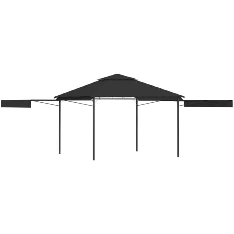 Gazebo with Double Extending Roofs 3x3x2.75 m Anthracite 180g/m² vidaXL