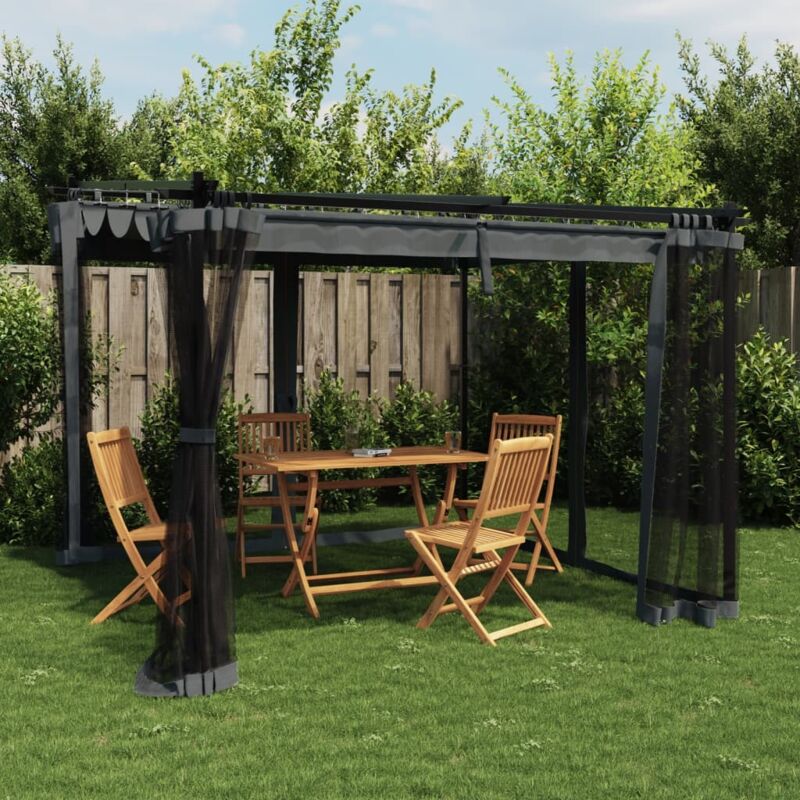Vidaxl - Gazebo With Mesh Walls Anthracite 3x3 M Steel