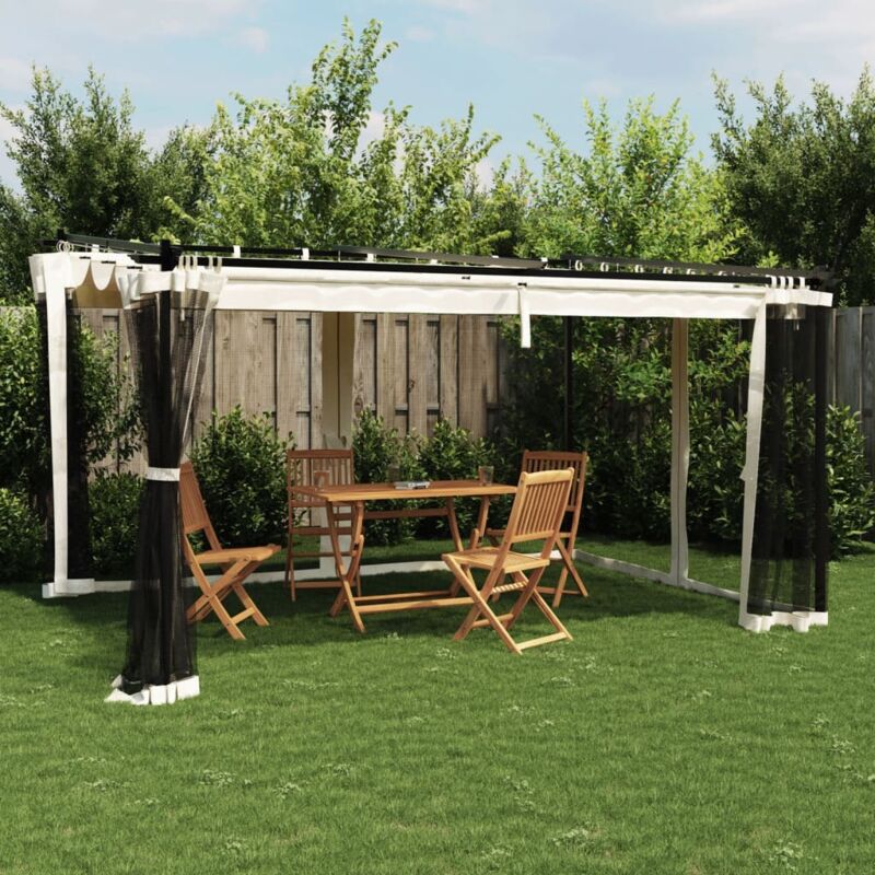 Vidaxl - Gazebo With Mesh Walls Cream 4x3 M Steel