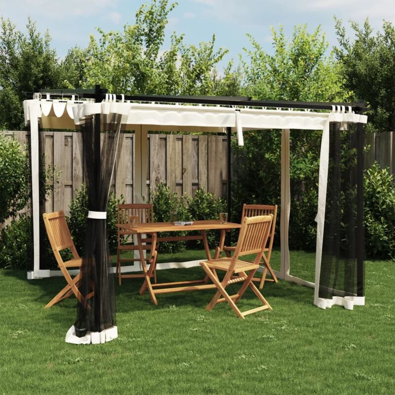 Vidaxl - Gazebo With Mesh Walls Cream 3x3 M Steel