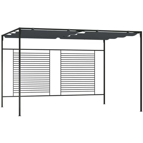 Gazebo with Retractable Roof 4x3x2.3 m Anthracite 180 g/m² vidaXL