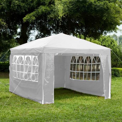 Gazebo With Sides 3x4m, White