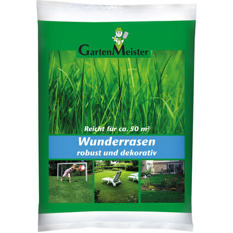 Gazon à semer haute qualité Miracle Lawn, 1 kg GartenMeister
