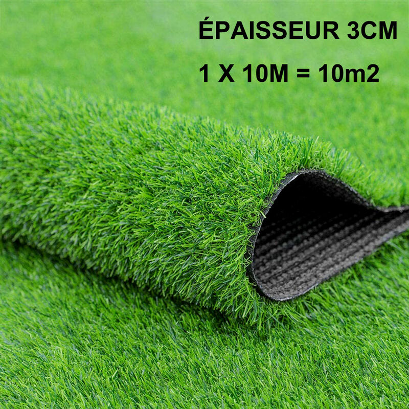 Gazon artificiel de haute qualitée , épaisseur 3 cm 1 x 10 m soit 10m2