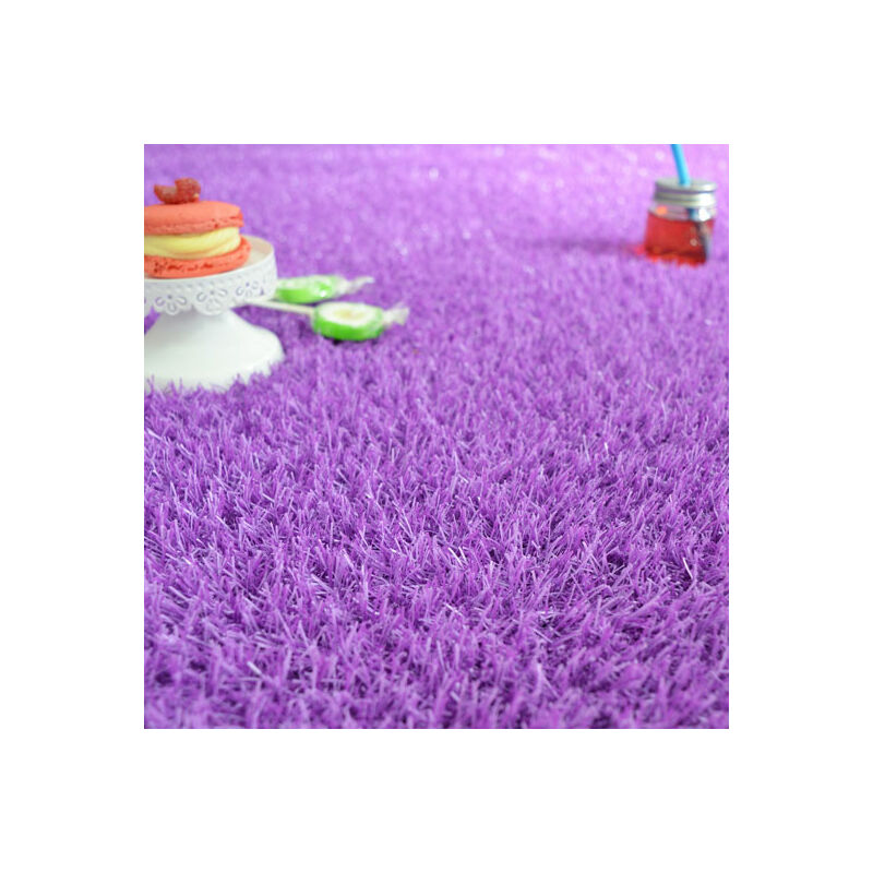 Décoweb - Gazon synthétique Happy Party - Couleur Violet - Classé feu - 20mm - 2m x 3m