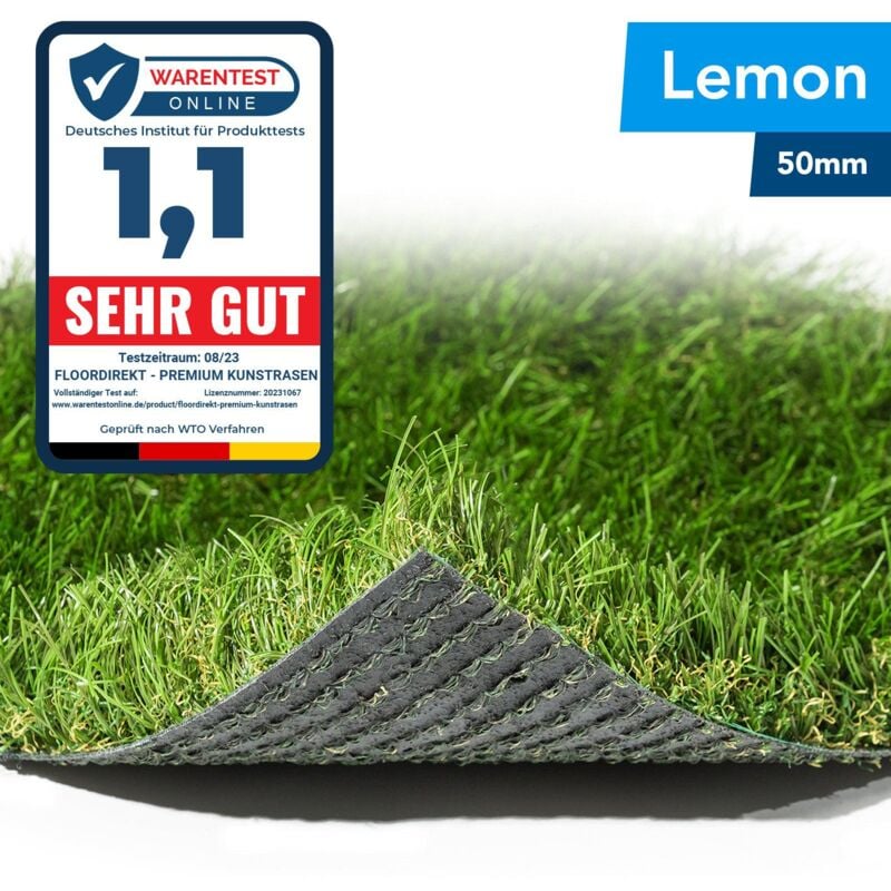 Pelouse artificielle Lemon Résistant aux uv Hauteur: 50 mm 100 x 450 cm