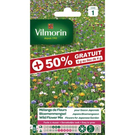 Gazon Japonais + 50% Gratuit - Mélange de fleurs Vilmorin