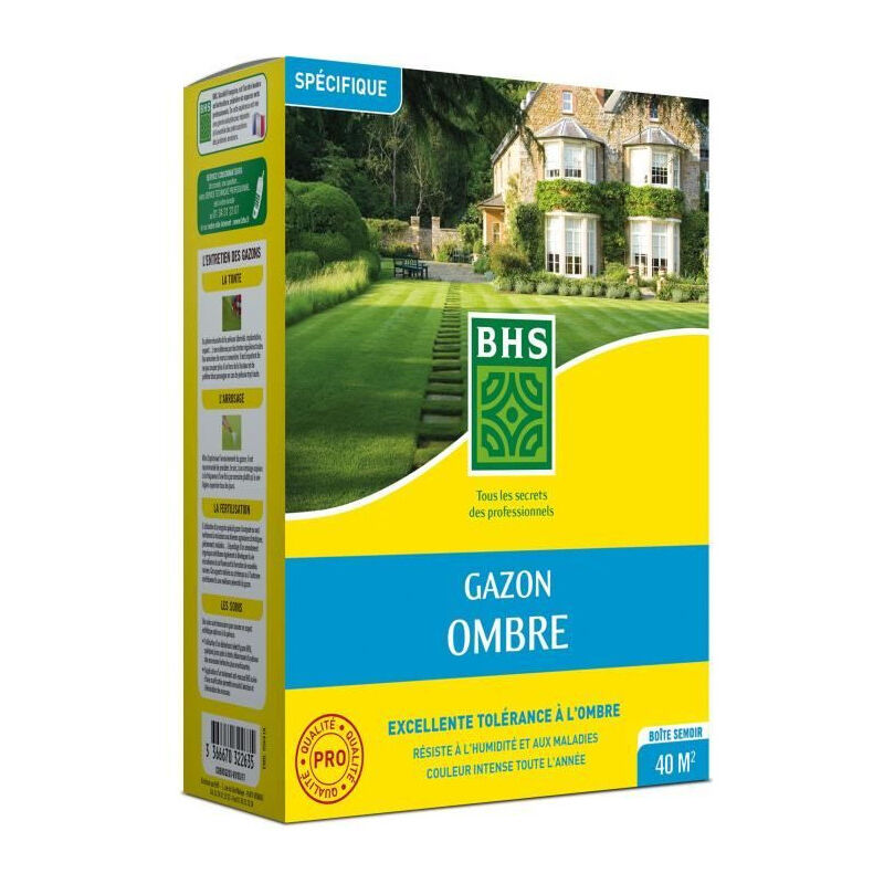 Gazon - BHS - Gazon Ombre 1kg 40m² Résistant a la faible luminosité et aux zones ombragées.