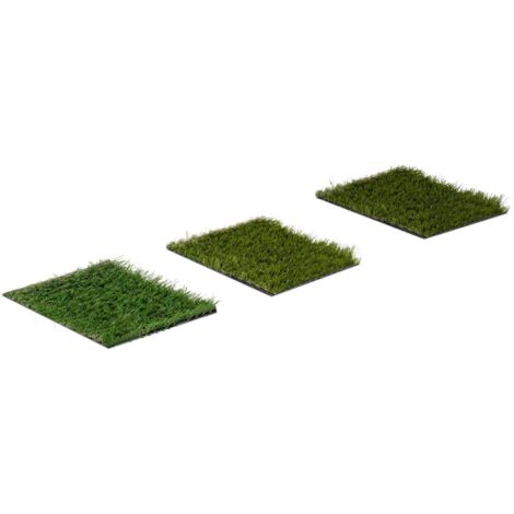 Gazon Pelouse Synthétique 3 Échantillons 20x17 cm Fibres 20-30 mm Résiste Aux UV - Noir, Rouge