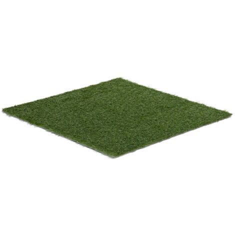 Gazon Pelouse Synthétique Artificiel Vert 100x100 cm Fibres 30 mm Résiste Aux UV - Argent