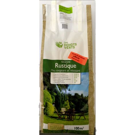 Gazon rustique enrichi 1Kg  (environ 35m2) - LES DOIGTS VERTS