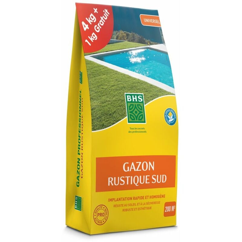 GRP4 5kg 20 m² Gazon Rustique Sud Gazon plus résistant et mieux protégé Résistance aux conditions sèches grâce à la Fétuque élevée - BHS