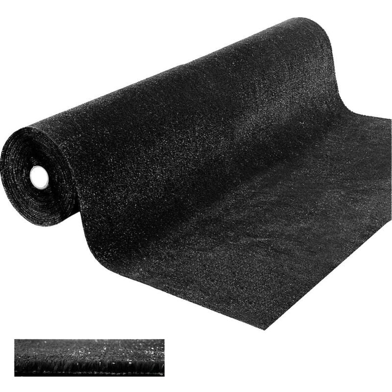 Gazon Synthétique Noir 7 mm Décoratif Maison Boutique Jardin - 1x2 Mt