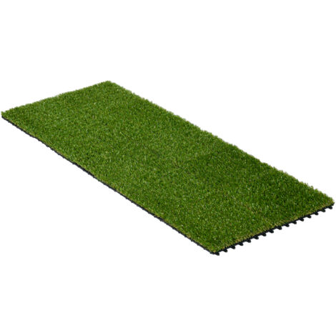 Gazon synthétique réaliste 25mm hauteur, 11 000 fibres/m², drainage intégré, lot de 10 dalles 30x30cm vert