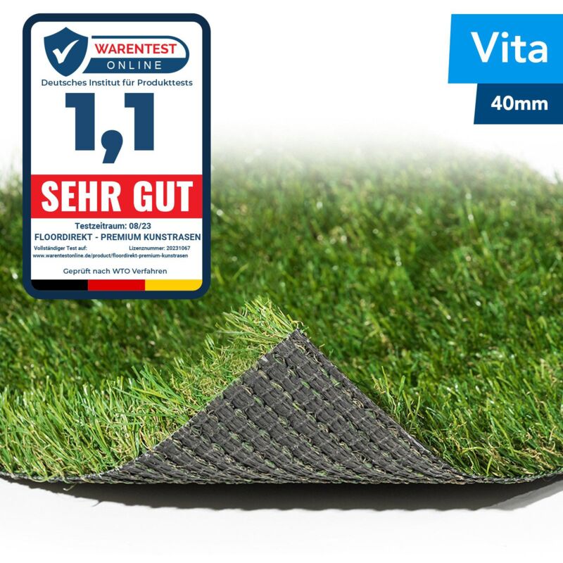 Pelouse artificielle Vita Hauteur: 40 mm Résistant aux uv 100 x 250 cm - Vert