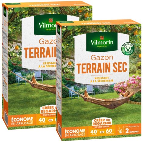 Gazon Terrain Sec - 1 kg (x2) Vilmorin