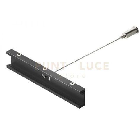 GBIS04- KIT SOSPENSIONE 1 STAFFA-CAVO ACCIAIO MT2-BLOCCACAVO SOFFITTO NERO