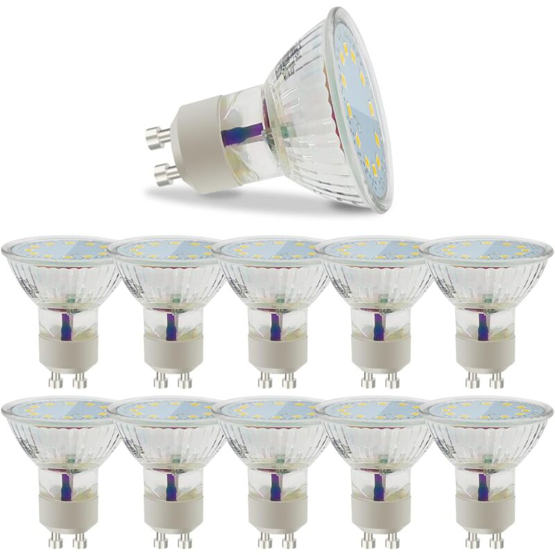 Image of GBLY 10 pezzi GU10 Lampadine LED bianco caldo 3W - PAR16 Spot da incasso 120° Angolo di fascio illuminazione 3000K risparmio energetico