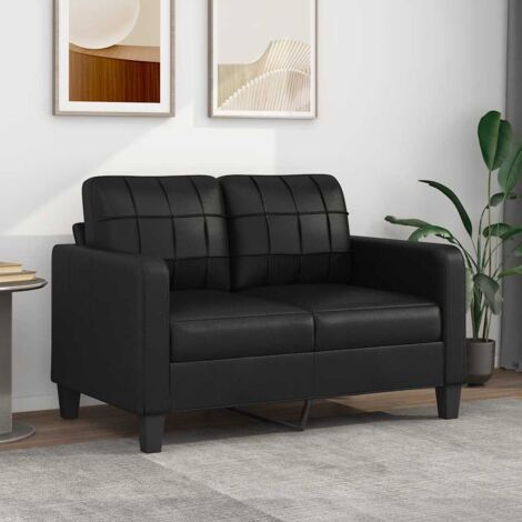 GBLY 2-Sitzer-Sofa Schwarz 120 cm Kunstleder