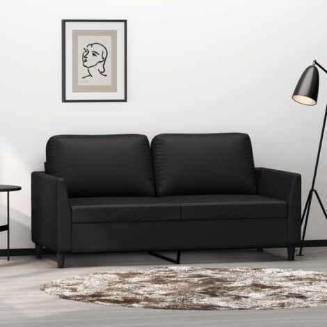 GBLY 2-Sitzer-Sofa Schwarz 140 cm Kunstleder