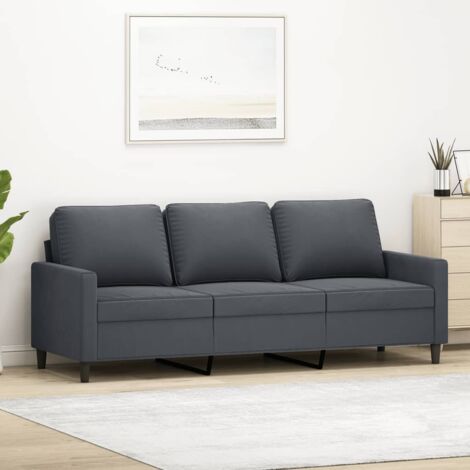 GBLY 3-Sitzer-Sofa Dunkelgrau 180 cm Samt