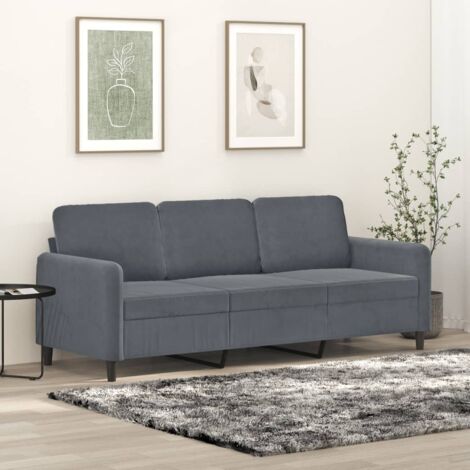 GBLY 3-Sitzer-Sofa Dunkelgrau 180 cm Samt