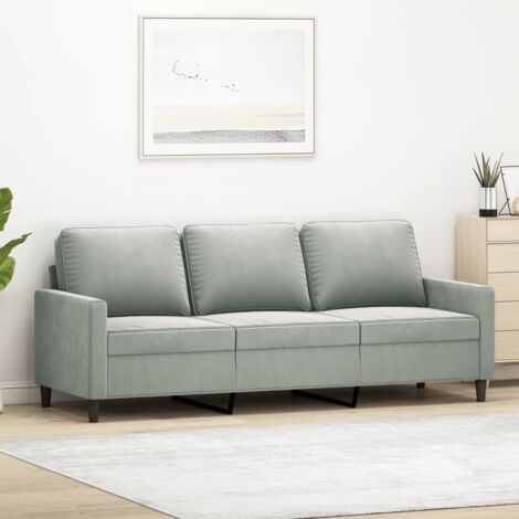 GBLY 3-Sitzer-Sofa Hellgrau 180 cm Samt