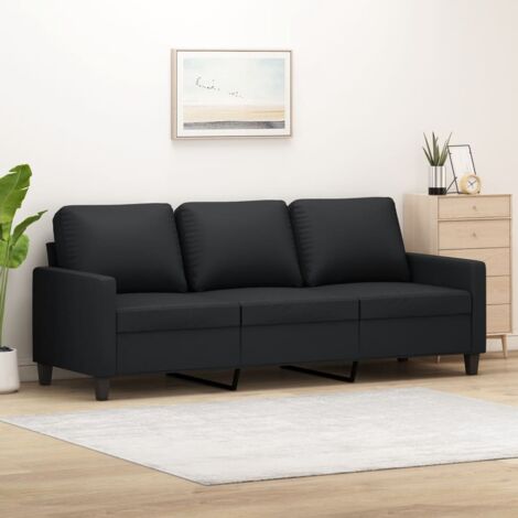 GBLY 3-Sitzer-Sofa Schwarz 180 cm Kunstleder