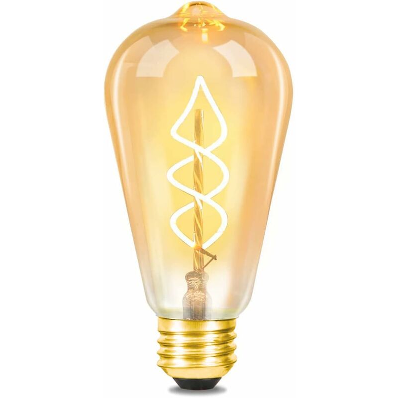 3x Ampoule led E27 Vintage - Lampe ST64 Rétro Blanc Chaud à Filament 4W, Ampoule à Incandescence 2200K Style Edison, Éclairage Décoratif Économique