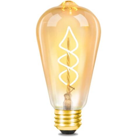 Edison Vintage LED Glühbirne 3 Stück – E27, 4W Warmweiß (1800K), Dimmbar, Energiesparend, 260 Lumen, Retro Design