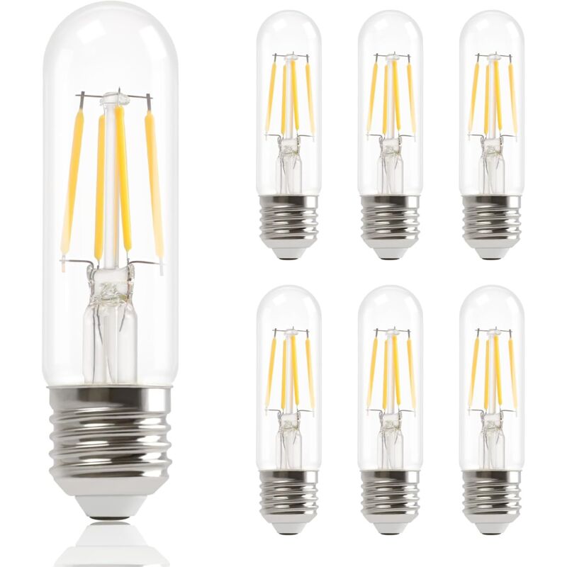 Gbly - 6 pcs Ampoules led E27 Blanc Chaud - Modèle Vintage T30 4W Edison led Lampes, Équivalent 2700K Blanc Chaud, Filament Rétro Lampe Économie