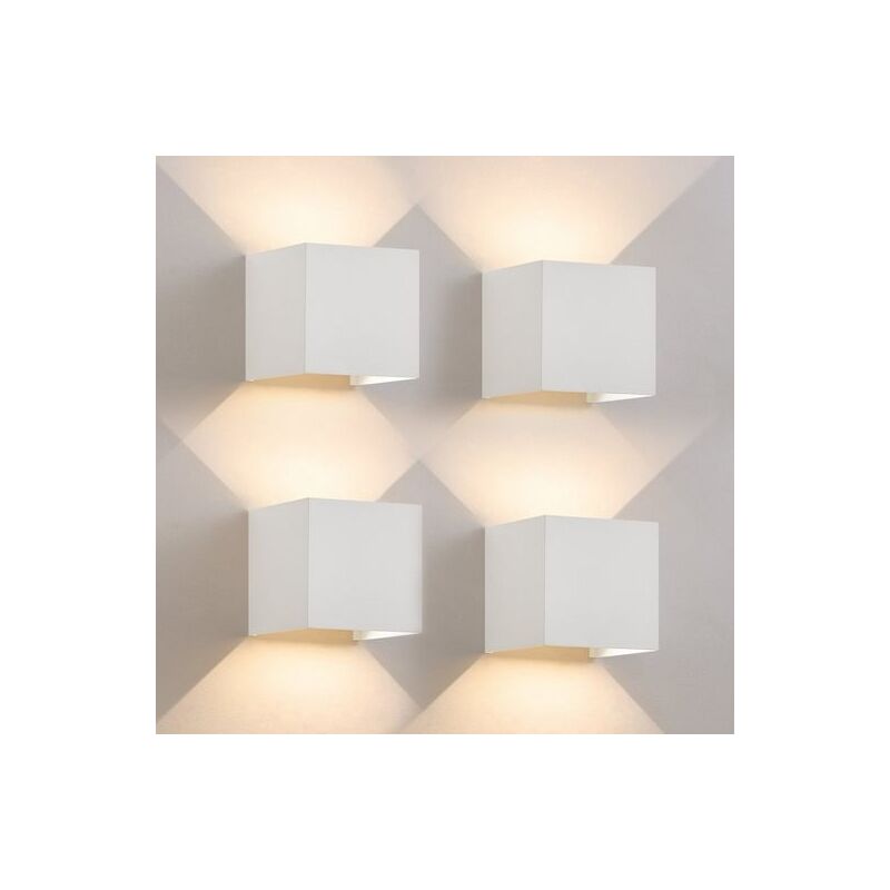 Applique murale LED Extérieur Lampe - GBLY up down Luminaire extérieure 5W Spot mural intérieur Ip65 Etanche Lampe couloir Cage d'escalier ,blanc 4ER