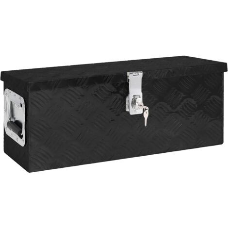 GBLY Aufbewahrungsbox Schwarz 60x23,5x23 cm Aluminium