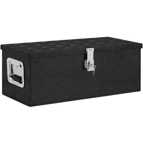 GBLY Aufbewahrungsbox Schwarz 70x31x27 cm Aluminium