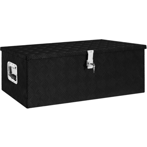 GBLY Aufbewahrungsbox Schwarz 90x47x33,5 cm Aluminium