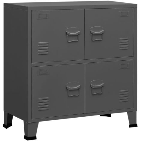 GBLY Aufbewahrungstruhe Industrial Anthrazit 75x40x80 cm Stahl