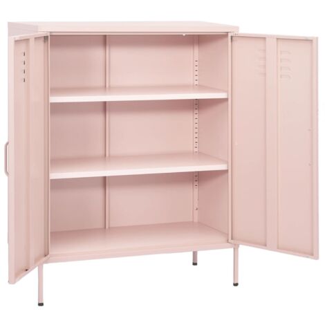GBLY Beistellschrank Rosa 80x35x101,5 cm Stahl