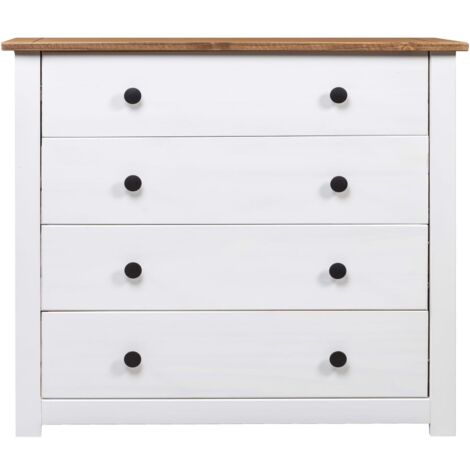 GBLY Beistellschrank Weiß 80×40×73 cm Panama-Kiefer