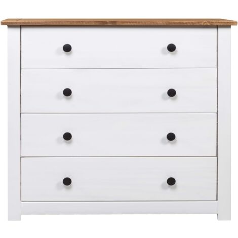 GBLY Beistellschrank Weiß 80×40×73 cm Panama-Kiefer