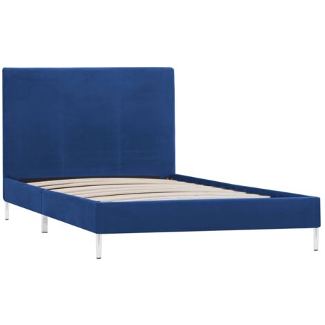 GBLY Bettgestell Blau Stoff 90×200 cm
