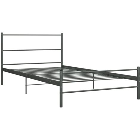 GBLY Bettgestell Grau Metall 90×200 cm