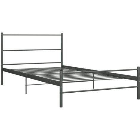 GBLY Bettgestell Grau Metall 90×200 cm