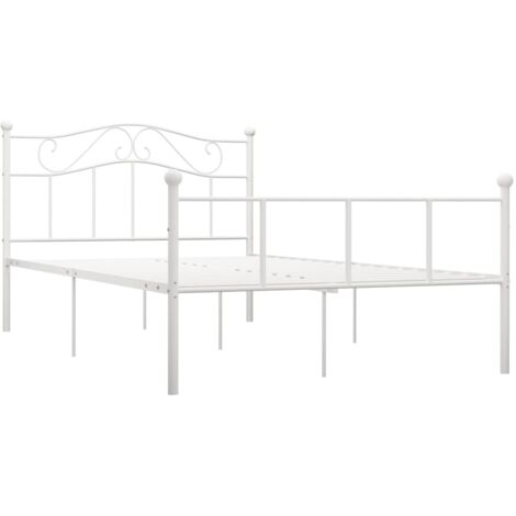 GBLY Bettgestell Weiß Metall 140×200 cm