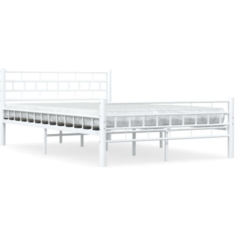 GBLY Bettgestell Weiß Metall 140×200 cm