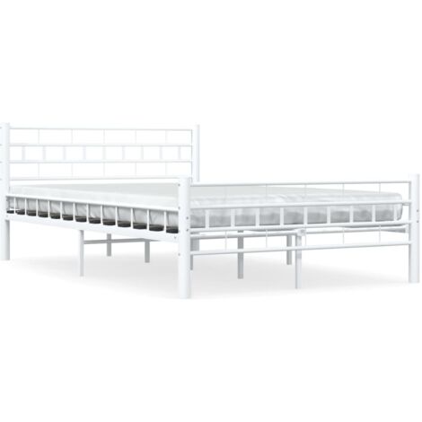 GBLY Bettgestell Weiß Metall 140×200 cm