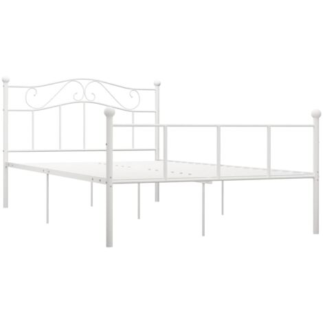 GBLY Bettgestell Weiß Metall 140×200 cm